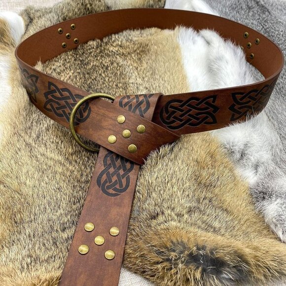 Renaissance Waist Belt Costume Accessories Set Faux Leather Adjustable Fanny Pac main image 5